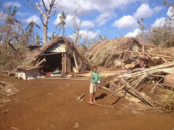 A child in Ipota, Erromango amid the damage caused by Cyclone Pam in March, 2015